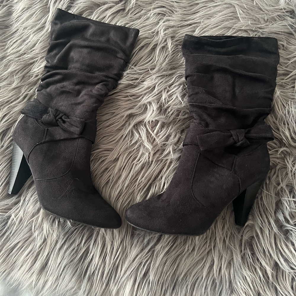 Black Suede heel Women's Boots